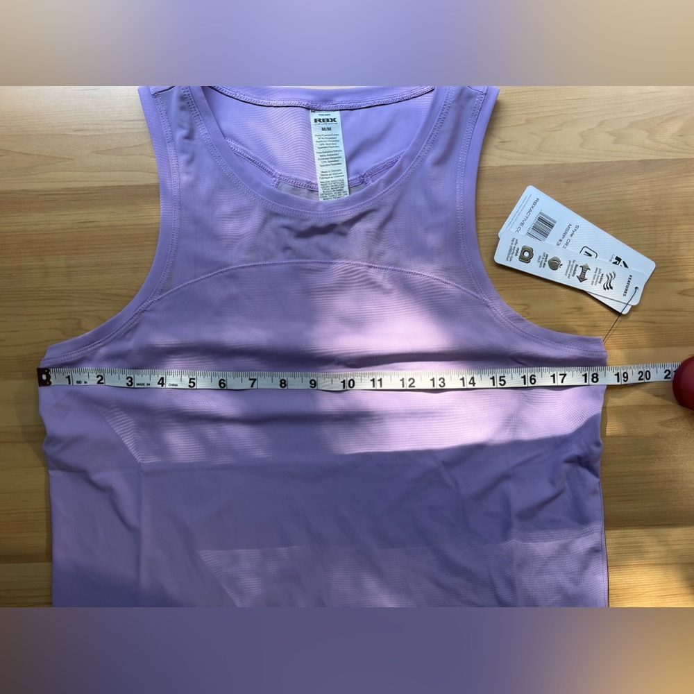 RBX- Live Life Active /Super Soft Easy Breezy Tank Color:Light Purple /Size M - Picture 6 of 7